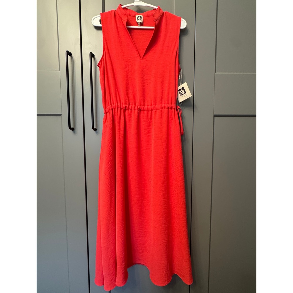 NWT Anne Klein Long Coral Dress - Size 4 - Midi - Pockets